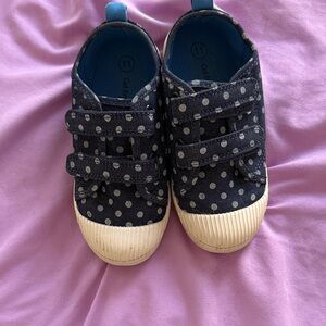 Cat & Jack Navy and White Polka Dot Kids Sneakers